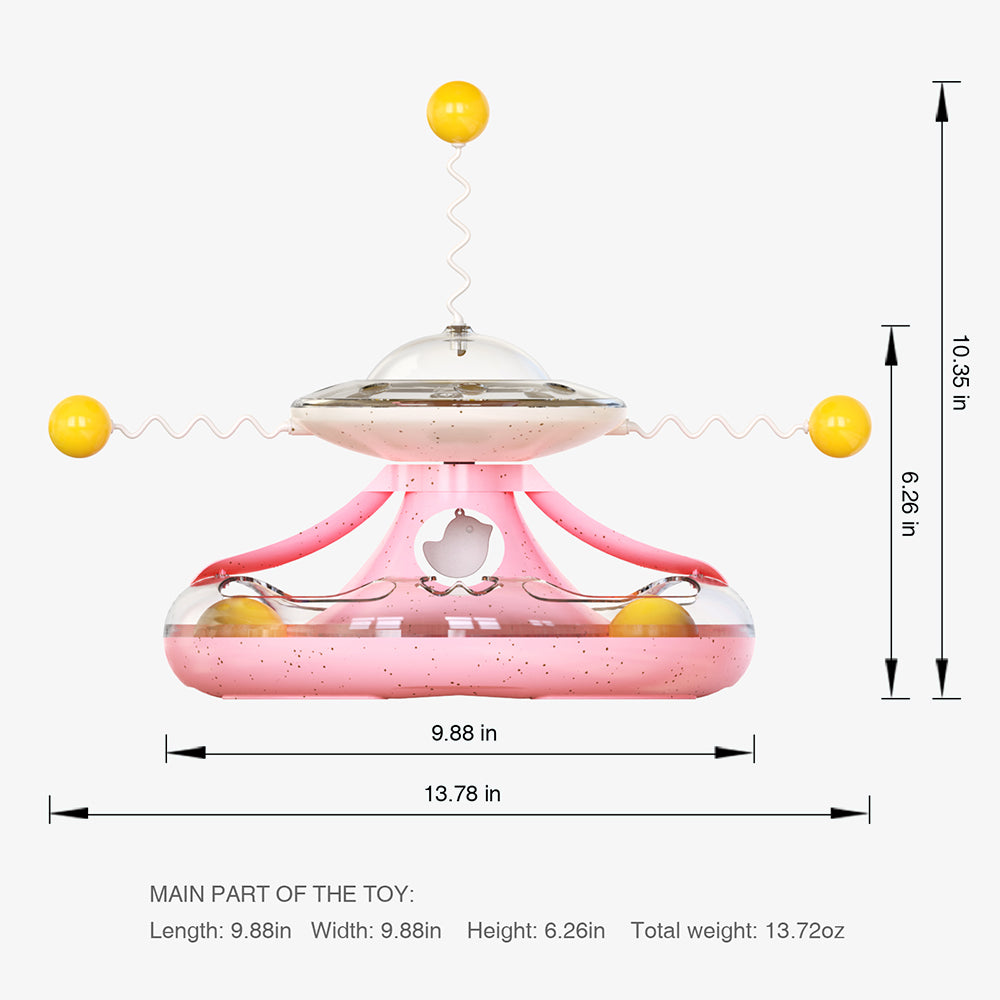 MZP-01 Cat Turntable Leaking Food Toy Pet Toy Funny Cat Stick Cat Feeding Roller Turntable (FDA Certified, BPA Free) - Pink MZP-01 Cat Turntable Leaking Food Toy Pet Toy Funny Cat Stick Cat Feeding Roller Turntable (FDA Certified, BPA Free) - Pink